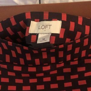LOFT-orange checked mini skirt
